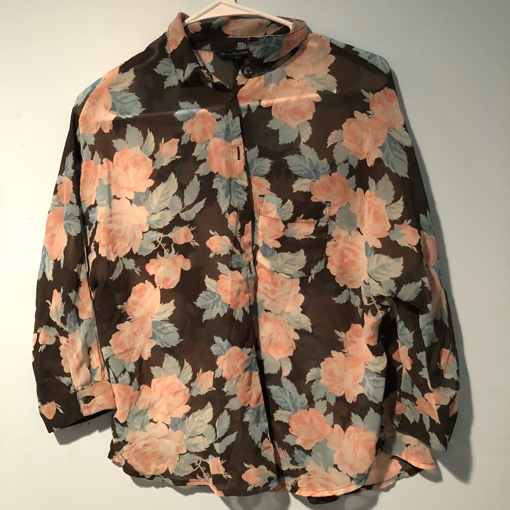 american eagle floral shirt